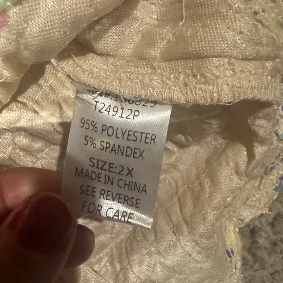 White Birch Season to Sparkle Top in Ivory Plus Size 2XL NWOT - Picture 5 of 5